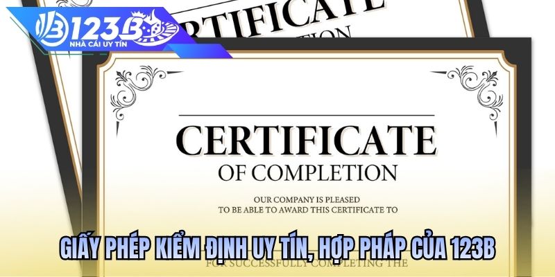 Giấy phép kiểm định uy tín, hợp pháp của 123B